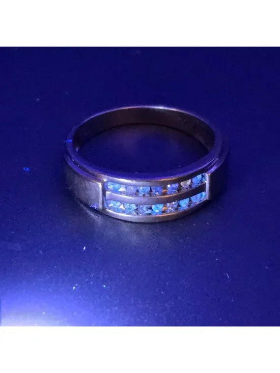 10k White Gold Natural Diamond Channel Set Band Ring Size 10.25 Signed NDI 4.05g - Picture 16 of 16